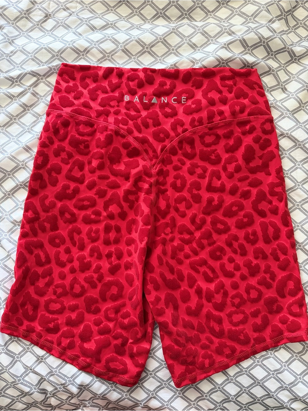 Balance Red Leopard-Print High-Rise Bike Shorts